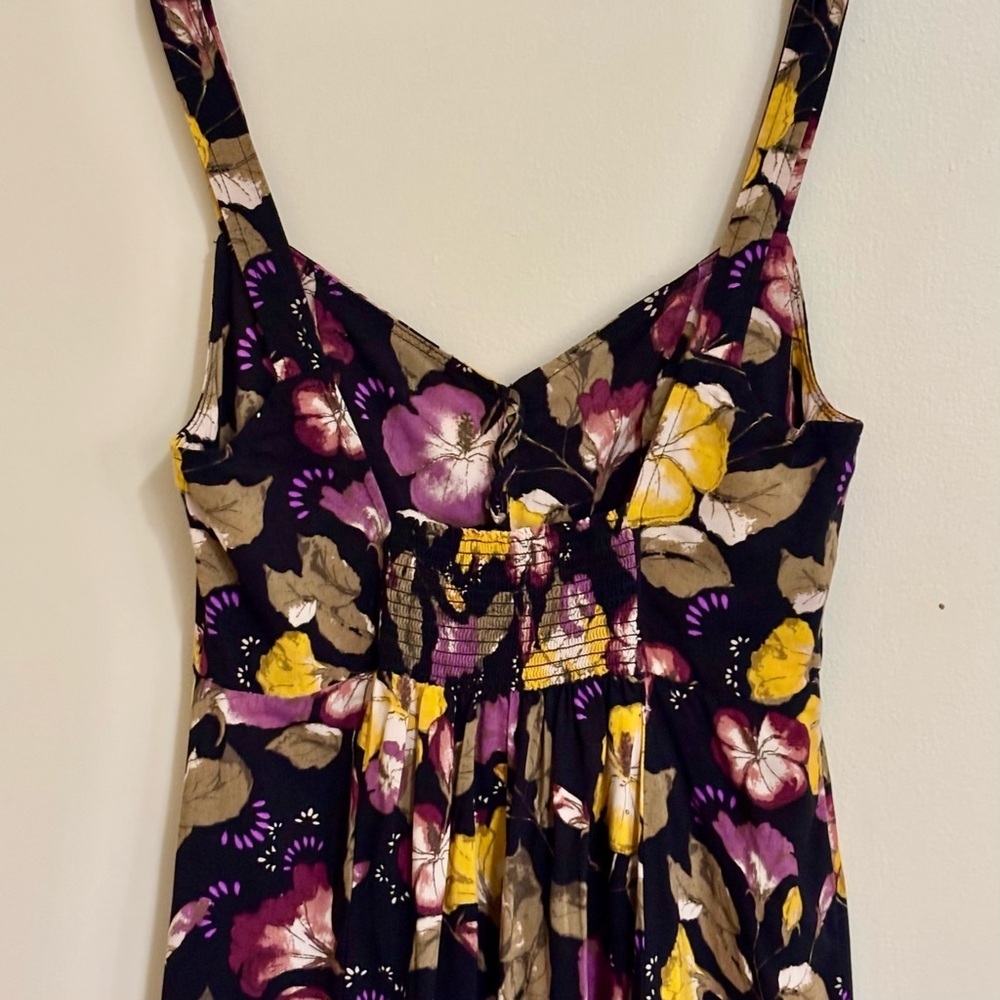 Free People| Pretty Autumn Floral Slip Dress in Purple/Yellow/Olive Sz XS - Picture 5 of 9